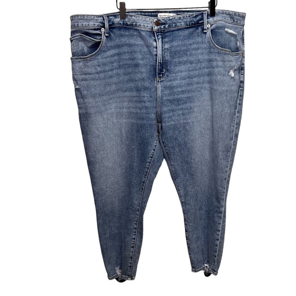 Abercrombie & Fitch The Super Skinny High Rise Ankle Distressed Jeans Size 24 - Picture 2 of 13
